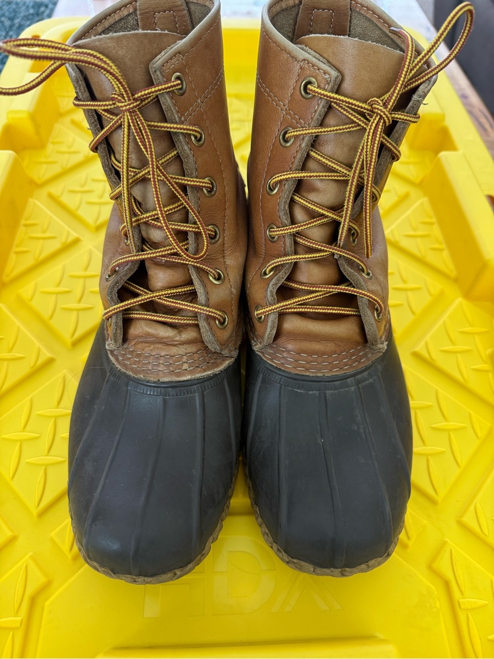 L.L. Bean Brown Leather and Black Rubber Men's Waterproof Duck Boots